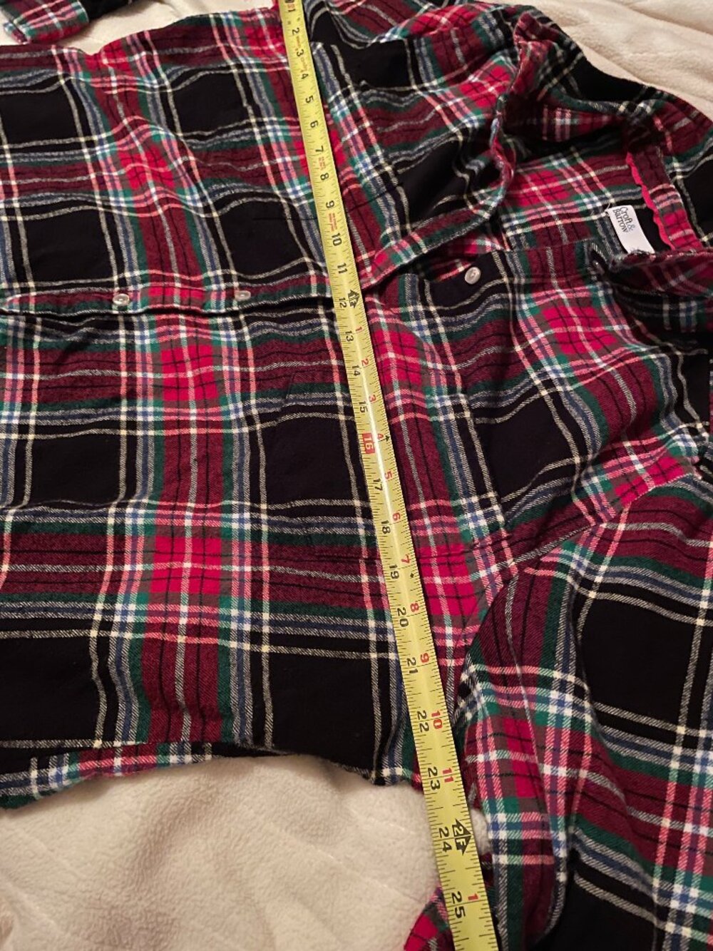 Croft and Barrow Plaid Flannel Shirt Button Down Women's XL (RUNS SMALLER) - Picture 6 of 11